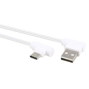 1.2m 2A 90 Copper Wires Woven Elbow USB-C / Type-C 3.1 to USB 2.0 Data / Charger Cable(White)