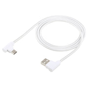 1.2m 2A 90 Copper Wires Woven Elbow USB-C / Type-C 3.1 to USB 2.0 Data / Charger Cable(White)