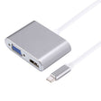 2 in 1 VGA & HDMI Female to USB-C / Type-C Male Hub Splitter Adapter(Grey) - free shipping - PMC TechLife - Order now!