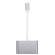 2 in 1 VGA & HDMI Female to USB-C / Type-C Male Hub Splitter Adapter(Grey)