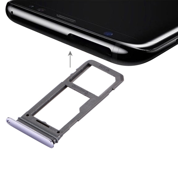For Galaxy S8 SIM Card Tray + Micro SD Tray (Orchid Gray)
