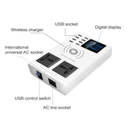 YC-CDA10W 10W Multi Port USB Intelligent Digital Display Fast Charging Wireless Charger, EU Plug