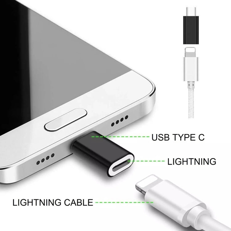 8 Pin Female to USB-C / Type-C Male Metal Shell Adapter(Gold)