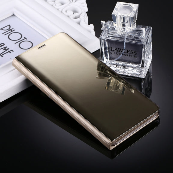 For Galaxy Note 8 Electroplating Mirror Horizontal Flip Leather Case with Sleep / Wake-up & Holder Function(Gold)