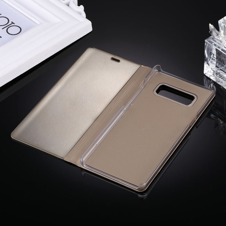 For Galaxy Note 8 Electroplating Mirror Horizontal Flip Leather Case with Sleep / Wake-up & Holder Function(Gold)