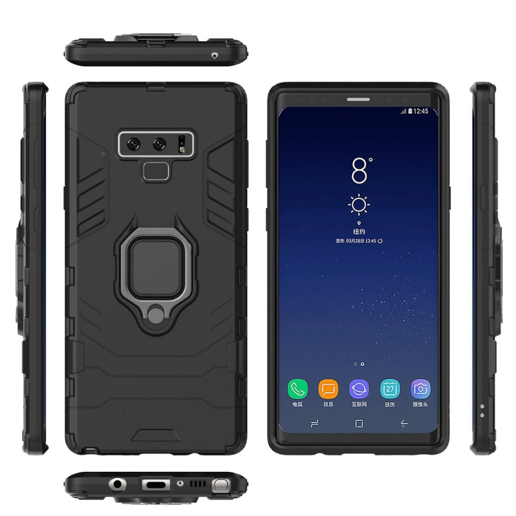 PC + TPU Shockproof Protective Case with Magnetic Ring Holder For Galaxy Note9(Black)