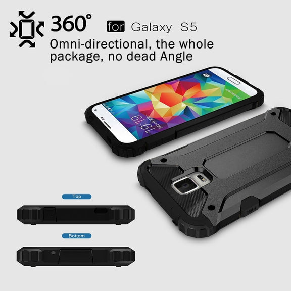 For Galaxy S5 / G900 Tough Armor TPU + PC Combination Case(Black)