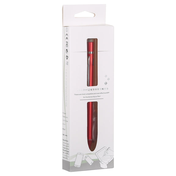 1.5-2.3mm Rechargeable Capacitive Touch Screen Active Stylus Pen(Red)