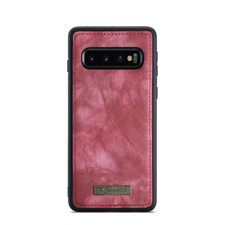 For Samsung Galaxy S10+ CaseMe-008 Detachable Multifunctional Flip Leather Phone Case(Red)