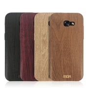 MOFI for Galaxy A3 (2017) Wood Texture TPU Protective Back Cover Case(Red)