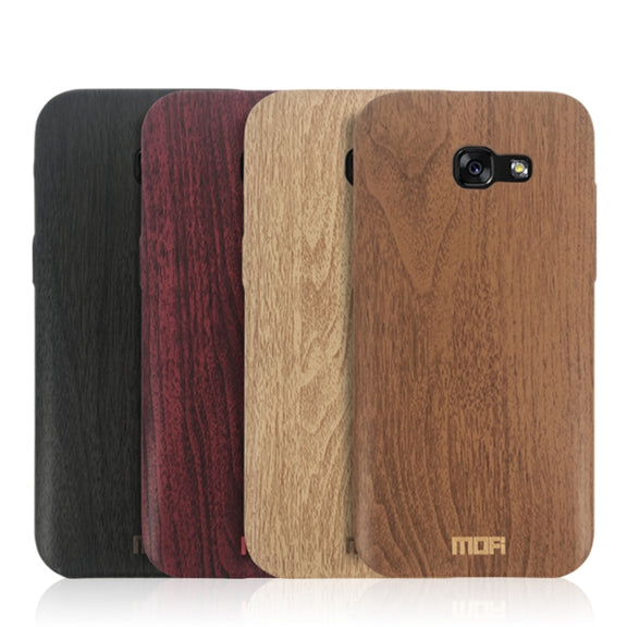 MOFI for Galaxy A3 (2017) Wood Texture TPU Protective Back Cover Case(Red)