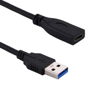 USB 3.0 Male to USB-C / Type-C 3.1 Female Adapter Cable, Cable Length: About 20cm(Black)