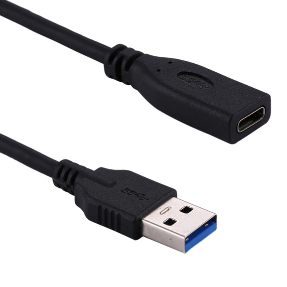 USB 3.0 Male to USB-C / Type-C 3.1 Female Adapter Cable, Cable Length: About 20cm(Black)