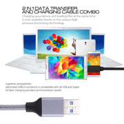 1m Wires Woven Metal Head USB-C / Type-C 3.1 to USB 3.0 Data / Charger Cable(Grey)