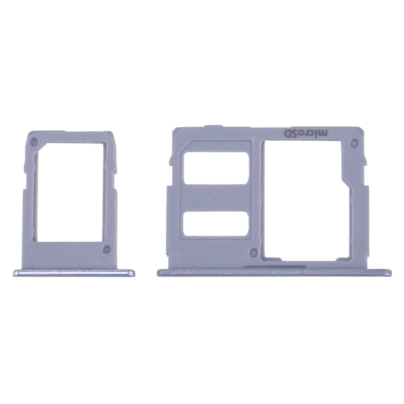 For Galaxy J3 (2017) Single SIM / J330 & J5 (2017) Single SIM / J530 & J7 (2017) Single SIM / J730 SIM Card Tray + Micro SD Card Tray (Blue)