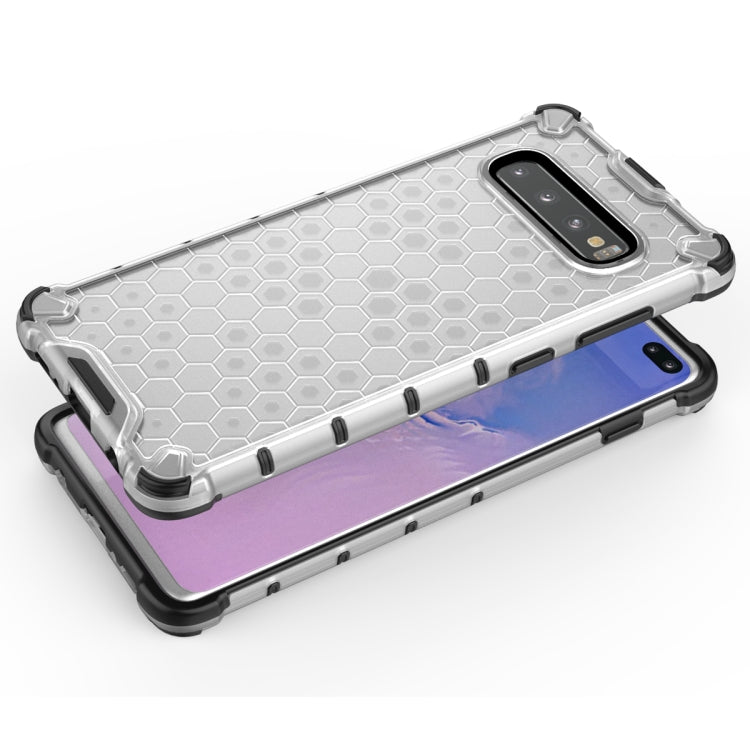 Honeycomb Shockproof PC + TPU Case for Galaxy S10+ (Blue)