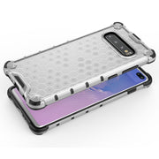 Honeycomb Shockproof PC + TPU Case for Galaxy S10+ (Blue)
