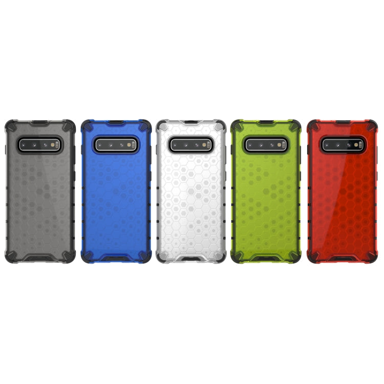 Honeycomb Shockproof PC + TPU Case for Galaxy S10+ (Blue)