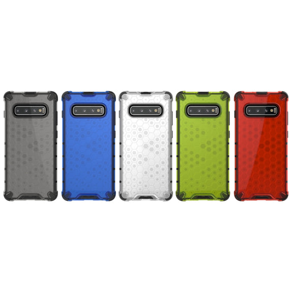 Honeycomb Shockproof PC + TPU Case for Galaxy S10+ (Blue)