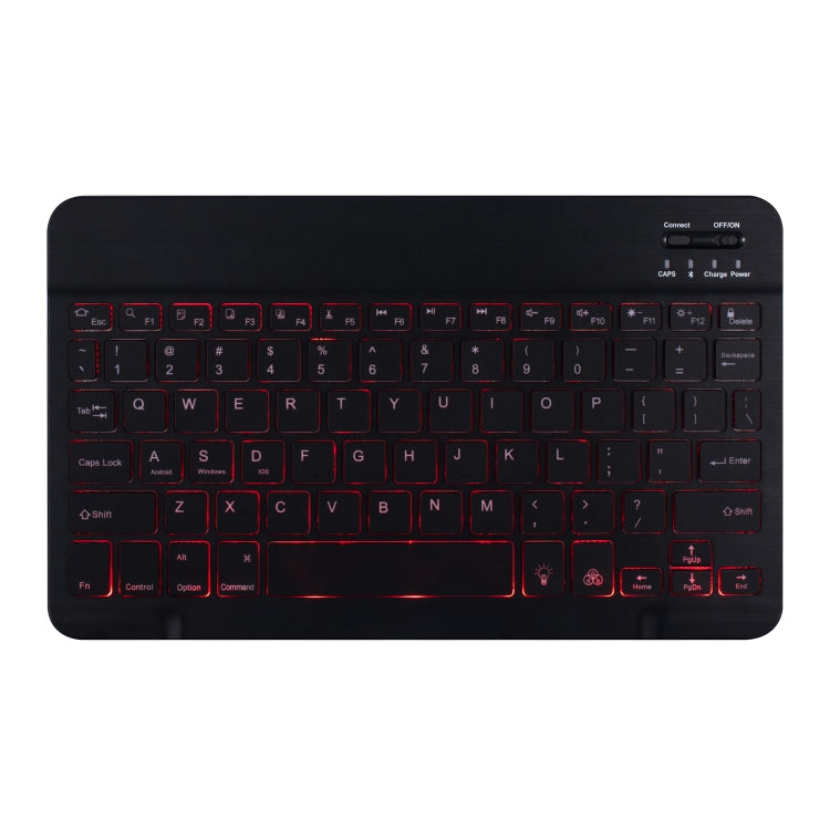 DY510D Colorful Lighting Detachable Plastic Bluetooth Keyboard Tablet Case for Samsung Galaxy Tab A 10.1 (2019) T510 / T511, with Holder (Black)