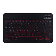 DY510D Colorful Lighting Detachable Plastic Bluetooth Keyboard Tablet Case for Samsung Galaxy Tab A 10.1 (2019) T510 / T511, with Holder (Black)