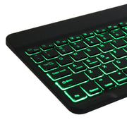 DY510D Colorful Lighting Detachable Plastic Bluetooth Keyboard Tablet Case for Samsung Galaxy Tab A 10.1 (2019) T510 / T511, with Holder (Black)