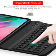 Ultra-thin Detachable Magnetic Bluetooth Keyboard Leather Tablet Case for Galaxy Tab A 8.0 2019 P200 / P205, with Holder(Black)