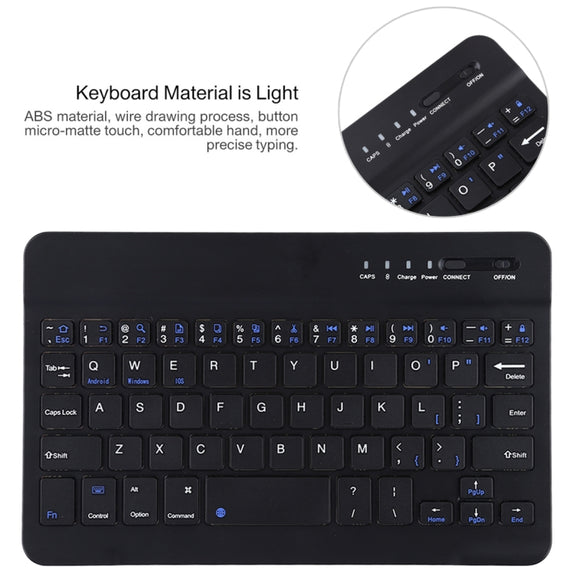 Ultra-thin Detachable Magnetic Bluetooth Keyboard Leather Tablet Case for Galaxy Tab A 8.0 2019 P200 / P205, with Holder(Black)