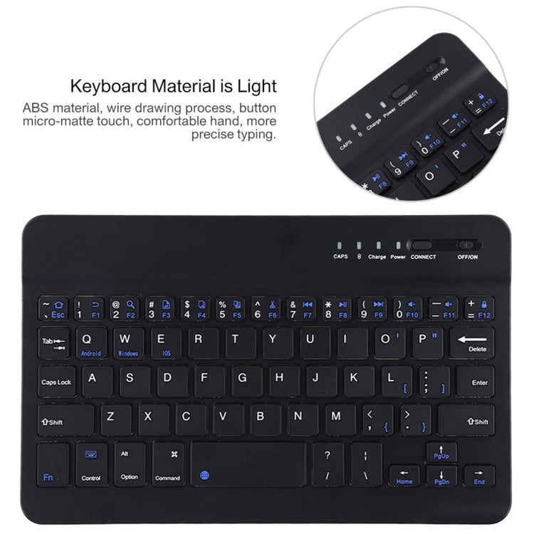 Ultra-thin Detachable Magnetic Bluetooth Keyboard Leather Tablet Case for Galaxy Tab A 8.0 2019 P200 / P205, with Holder(Black)