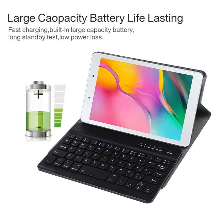 Ultra-thin Detachable Magnetic Bluetooth Keyboard Leather Tablet Case for Galaxy Tab A 8.0 2019 P200 / P205, with Holder(Black)