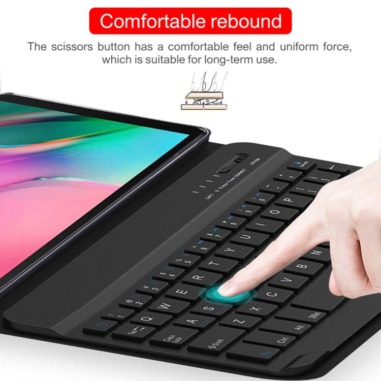 Ultra-thin Detachable Magnetic Bluetooth Keyboard Leather Tablet Case for Galaxy Tab A 8.0 2019 P200 / P205, with Holder(Gold)