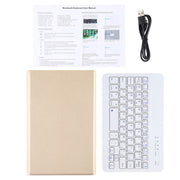 Ultra-thin Detachable Magnetic Bluetooth Keyboard Leather Tablet Case for Galaxy Tab A 8.0 2019 P200 / P205, with Holder(Gold)