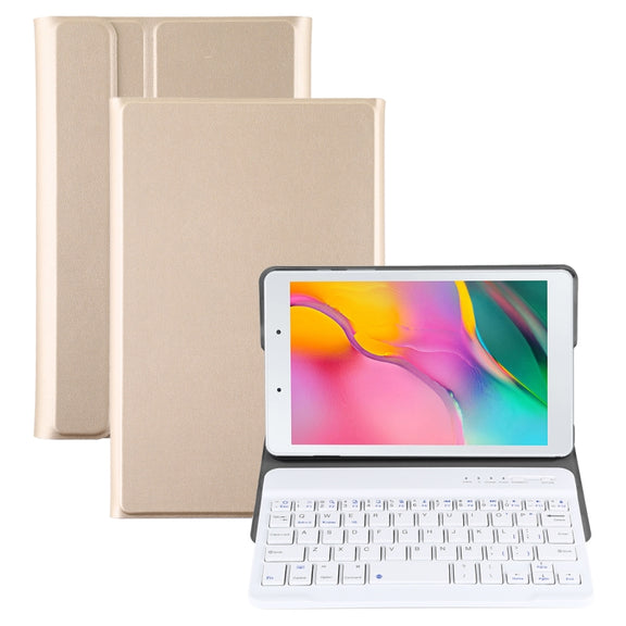 Ultra-thin Detachable Magnetic Bluetooth Keyboard Leather Tablet Case for Galaxy Tab A 8.0 2019 P200 / P205, with Holder(Gold)