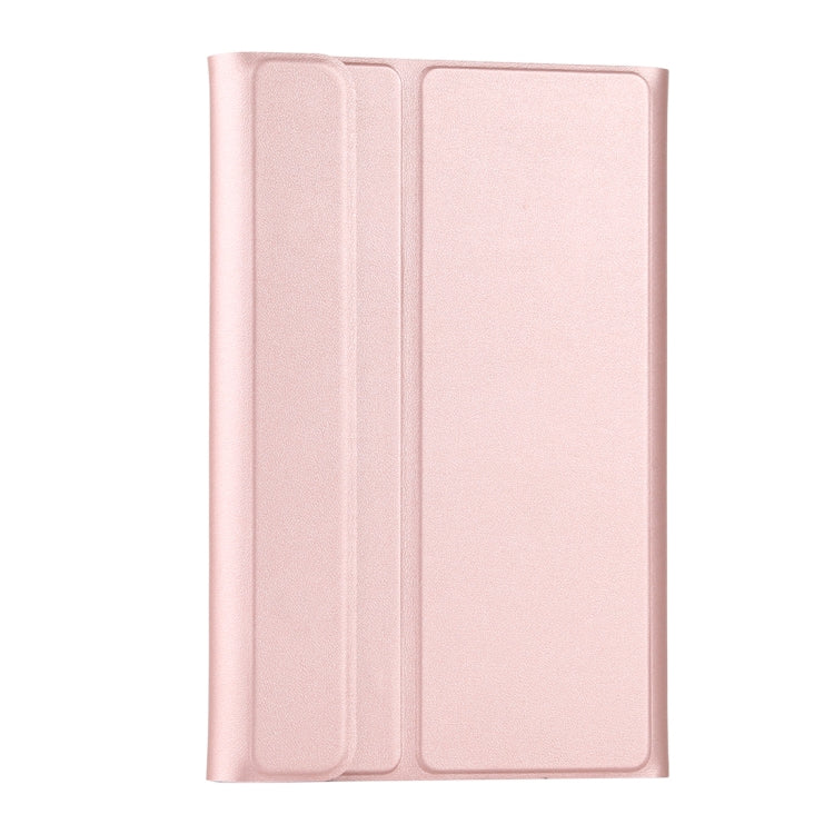 Ultra-thin Detachable Magnetic Bluetooth Keyboard Leather Tablet Case for Galaxy Tab A 8.0 2019 P200 / P205, with Holder(Rose Gold)