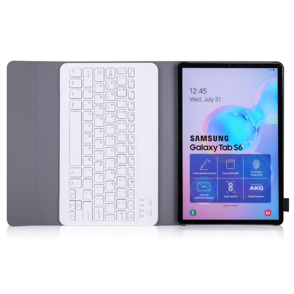 A860 For Samsung Galaxy Tab S6 10.5 inch T860 / T865 Detachable Bluetooth Keyboard Tablet Case with Pen Holder Elastic Strap(Gold)