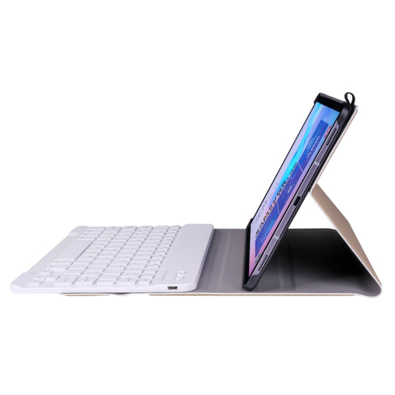 A860 For Samsung Galaxy Tab S6 10.5 inch T860 / T865 Detachable Bluetooth Keyboard Tablet Case with Pen Holder Elastic Strap(Gold)
