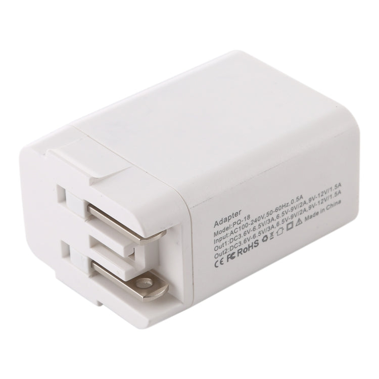 5 in 1 18W Power Adapter Plug Adapter Convertible US + UK + EU + AU Plug