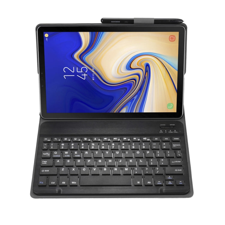 A720 Bluetooth 3.0 Ultra-thin Detachable Bluetooth Keyboard Leather Tablet Case + Leather Tablet Case for Samsung Galaxy Tab S5e T720, with Pen Slot & Holder(Black)