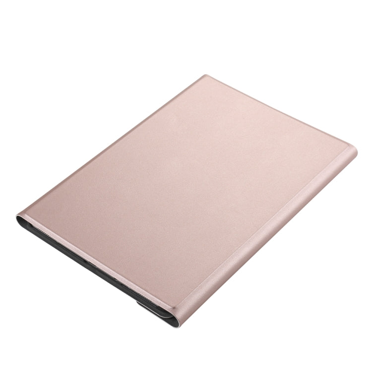 A720 Bluetooth 3.0 Ultra-thin Detachable Bluetooth Keyboard Leather Tablet Case + Leather Tablet Case for Samsung Galaxy Tab S5e T720, with Pen Slot & Holder(Rose Gold)