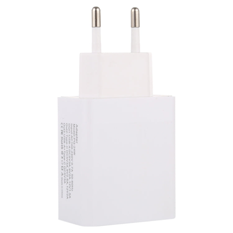 24W PD + QC3.0 Fast Charger Power Adapter Plug Adapter EU Plug