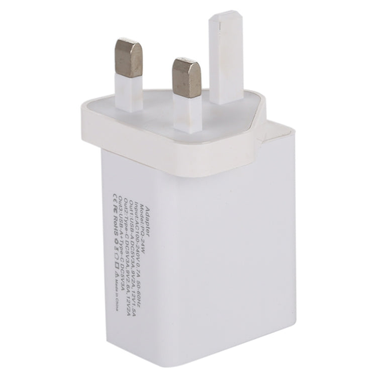 24W PD + QC3.0 Fast Charger Power Adapter Plug Adapter UK Plug