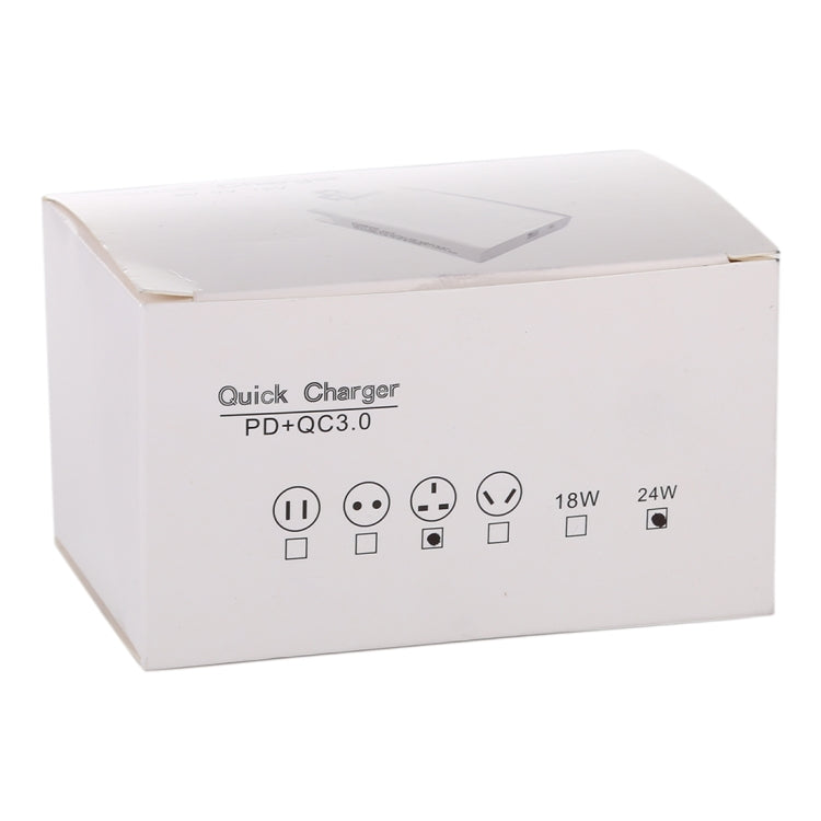 24W PD + QC3.0 Fast Charger Power Adapter Plug Adapter UK Plug