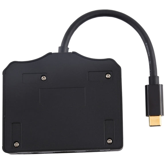 V178B USB-C / Type-C to USB 3.0 x 3 + USB-C / Type-C + HDMI + Audio Port + SD / TF Card Reader Multi-function HUB Adapter
