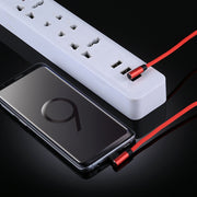 1m 2.4A Output USB to USB-C / Type-C Double Elbow Design Nylon Weave Style Data Sync Charging Cable(Red)