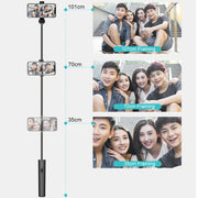 CYKE P9 Universal Stretchable Hidden One-piece Wireless Bluetooth Selfie Stick(Pink)