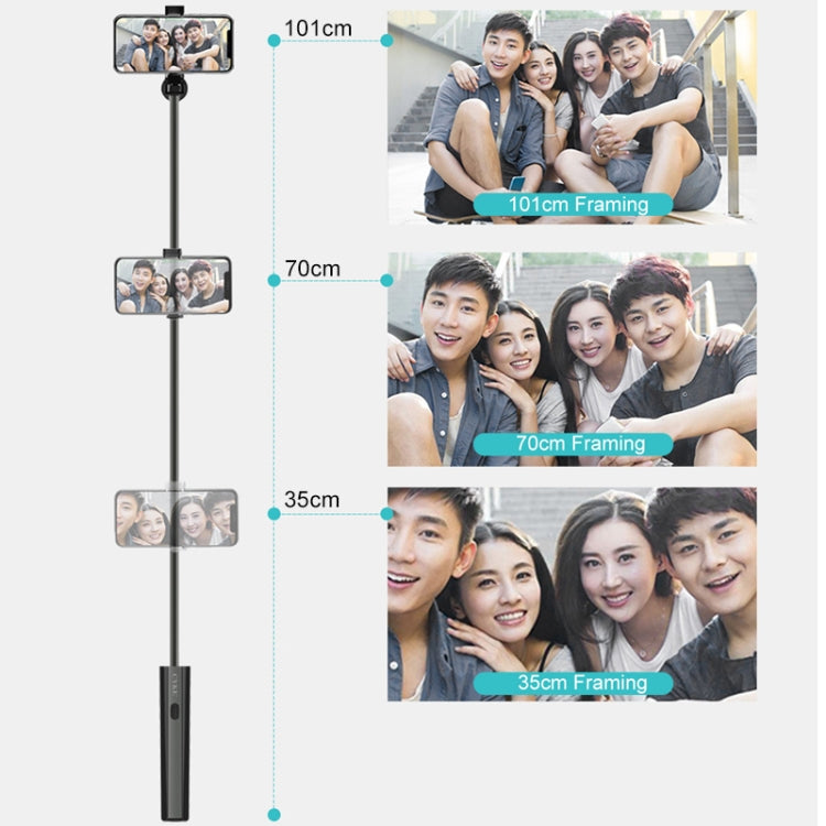 CYKE P9 Universal Stretchable Hidden One-piece Wireless Bluetooth Selfie Stick(Pink)