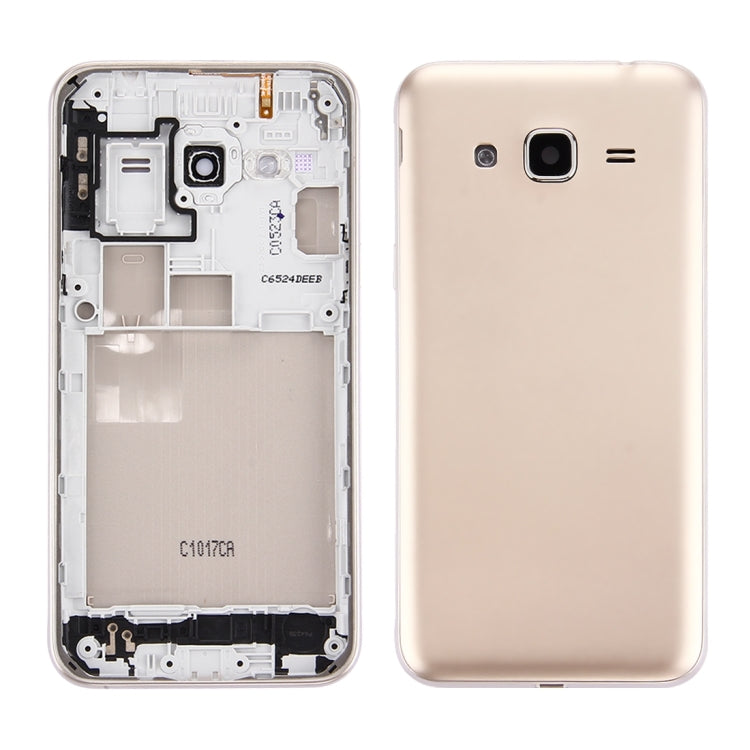 For Galaxy J3 (2016) / J320 (Double card version) Battery Back Cover + Middle Frame Bezel (Gold)