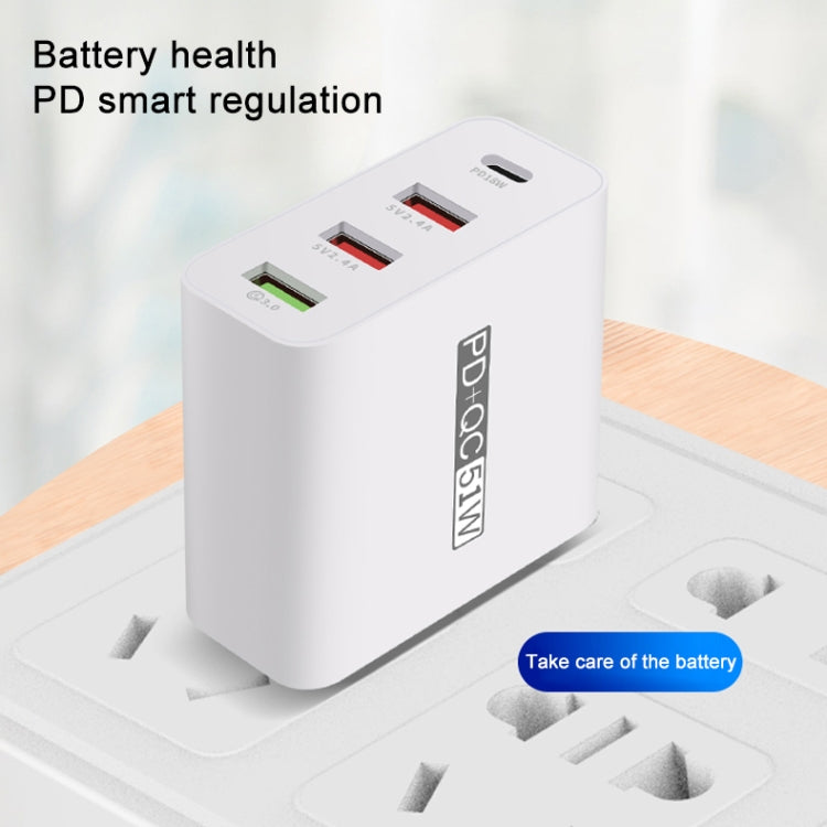 WLX-A6 4 Ports Quick Charging USB Travel Charger Power Adapter, UK Plug