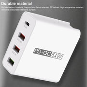 WLX-A6 4 Ports Quick Charging USB Travel Charger Power Adapter, EU Plug