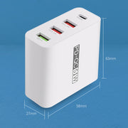 WLX-A6 4 Ports Quick Charging USB Travel Charger Power Adapter, EU Plug